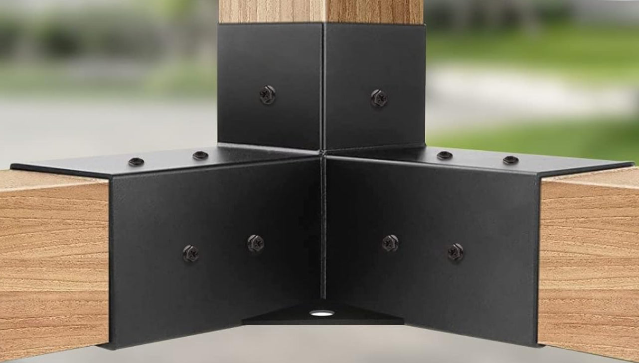 KIT DE PÉRGOLAS Y TERRAZAS PILARES DE MADERAS DE 4"x4" DE 6X6 METROS