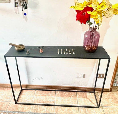 Arrimo metal Stone Basiko negro con cubierta 2 mm