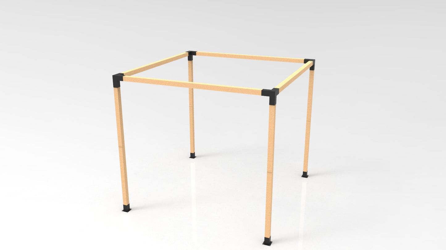 KIT DE PÉRGOLAS Y TERRAZAS PARA PILARES DE MADERA  4X4 PULGADAS (100X100)