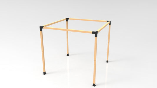 KIT DE PÉRGOLAS Y TERRAZAS DE 3X3 METROS PARA PILARES DE MADERA  3X3" PULGADAS