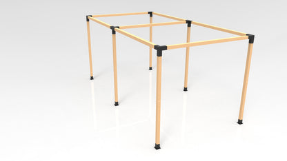 KIT DE PÉRGOLAS Y TERRAZAS PARA MADERAS DE  4"x4" DE 6X3 METROS