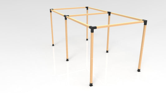 KIT DE PÉRGOLAS Y TERRAZAS PARA MADERAS DE  3"x3" (70X70) DE 6X3 METROS (Copia)