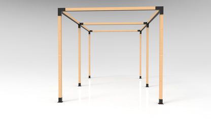 KIT DE PÉRGOLAS Y TERRAZAS PARA MADERAS DE  4"x4" DE 6X3 METROS