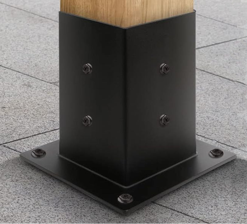 KIT DE 4 BASES PÉRGOLAS Y TERRAZAS PARA PILARES DE MADERA 4X4 95X95MM BASIKO