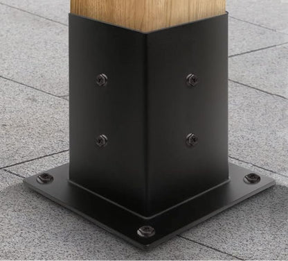 KIT DE 4 BASES PÉRGOLAS Y TERRAZAS PARA PILARES DE MADERA 4X4 95X95MM BASIKO