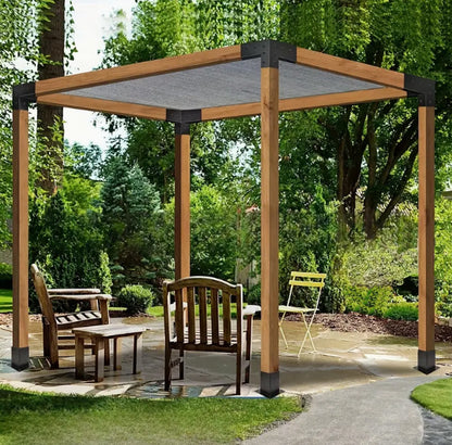 KIT DE PÉRGOLAS Y TERRAZAS MURALLA PILARES DE MADERA  4"X4" (95X95MM)