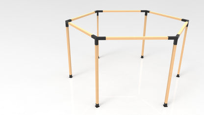 KIT DE PÉRGOLAS Y TERRAZAS HEXAGONAL PARA MADERAS DE  4"x4" PULGADAS